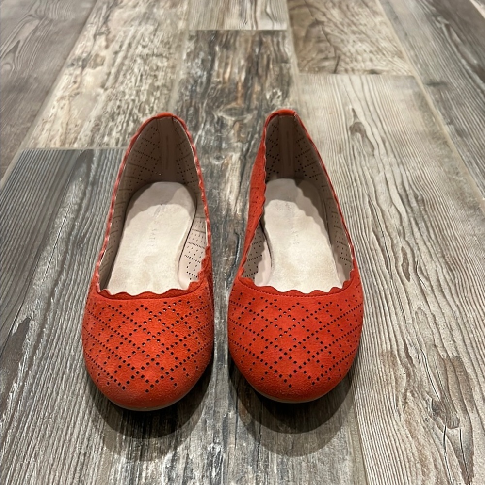 Women's Kelly & Katie Tropical Orange Ballet Flats 9M